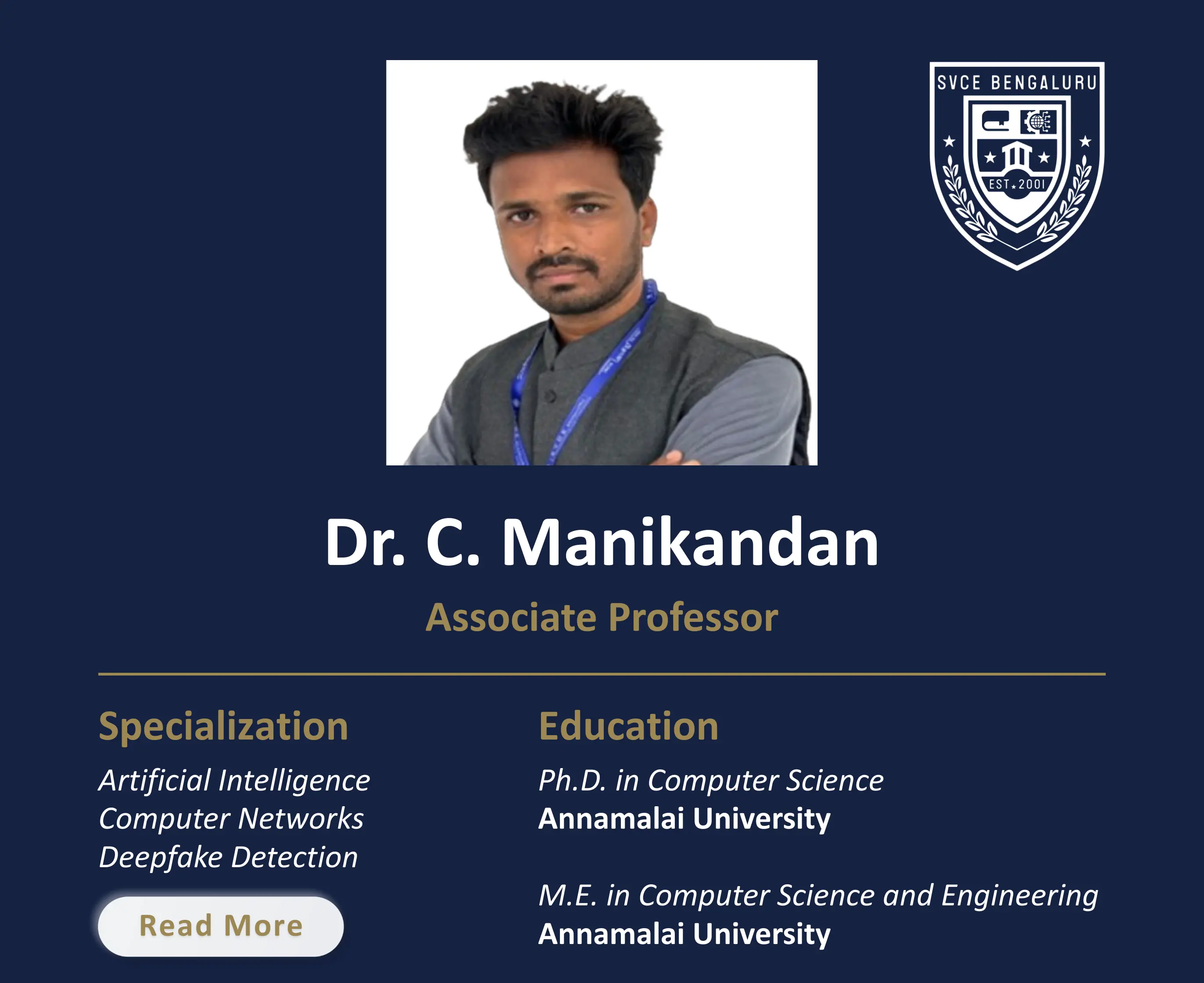 Dr. C Manikandan - Associate Professor